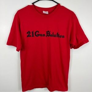 21 Gun Solution Band Tee Tshirt Red Sz Small Vtg Y2ks Metalcore LA Hardcore